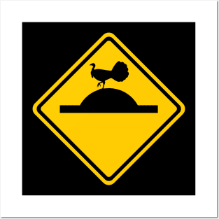 Australian Brush Turkey Speed Bump Traffic Sign Posters and Art